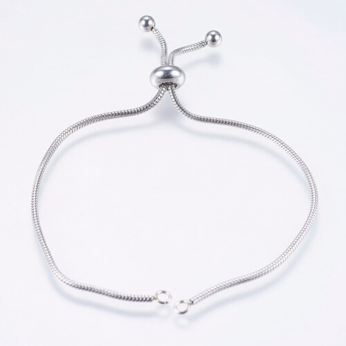 Pulseira deslizante ajustável em aço inoxidável de 9 polegadas (23 cm) e 1,5 mm 1