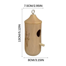 Penkiiy Hummingbird House Natural Wood Outdoor Hanging