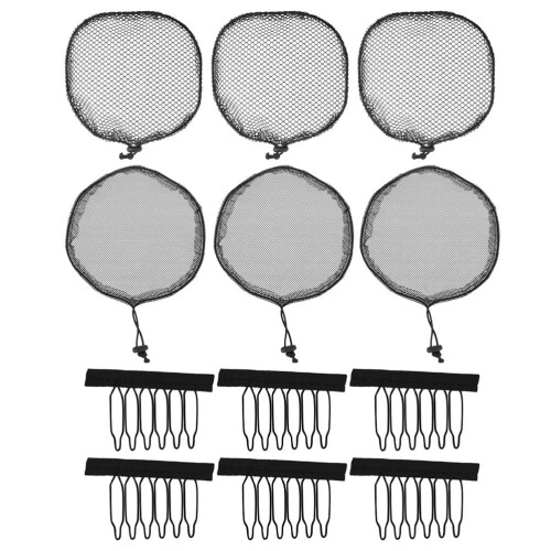 Bonnet en filet noir avec cordon élastique (1 pièce)