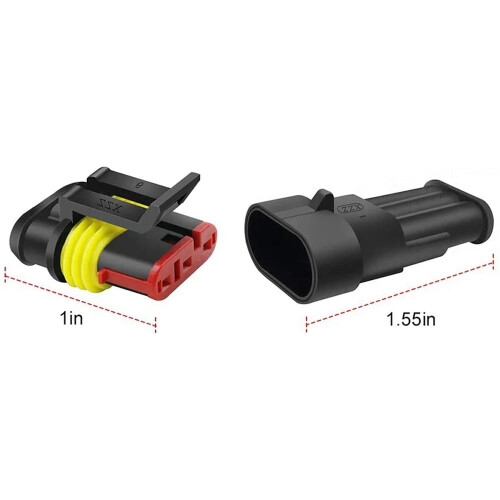 Conector impermeabil cu 3 pini pentru automobile, terminal de 1,5 mm