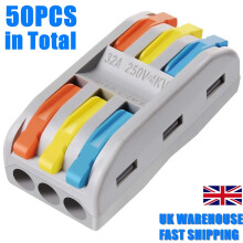 Bloc conector cu clemă pentru cabluri electrice, 50 buc.