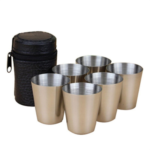 Prettyui Edelstahl-Kaffeebecher, 6 Stück, 30 ml