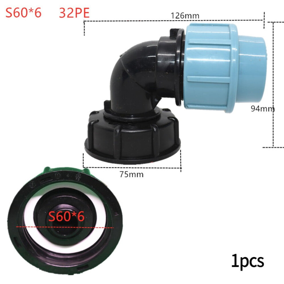 Mosiee Ibc Tank Fitting S60x6 To Elbow 3-Way Valve Adapter 9107258852373