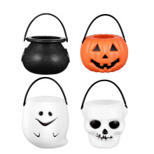 Wiaderka na cukierki na Halloween, plastikowe kociołki, 12 szt.