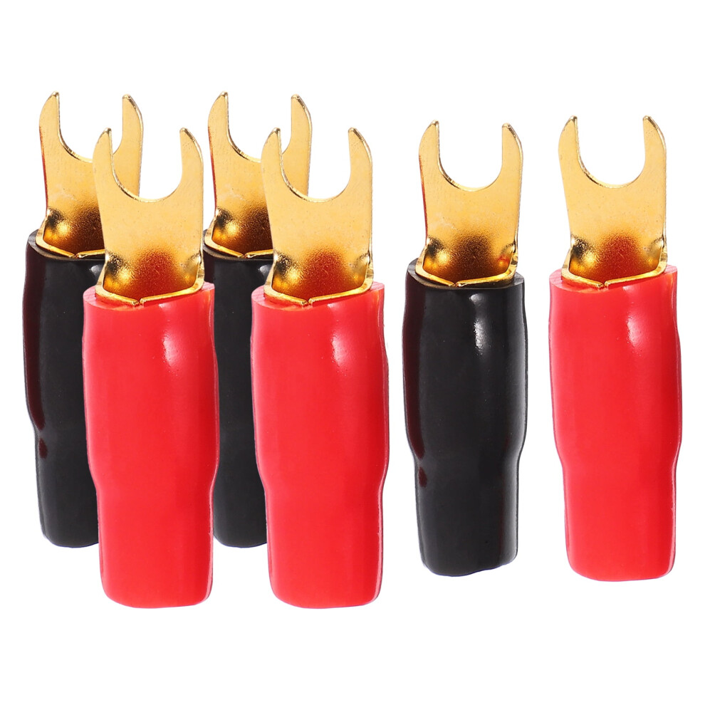 Speaker Wire Connectors Copper Spade Terminals 9 Pairs 9107258525888