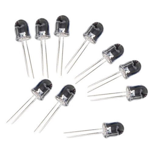 Klar LED-diode 10 mm 10 stk