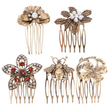 Pettini per capelli vintage in metallo con strass - Set di 5 accessori per capelli da sposa