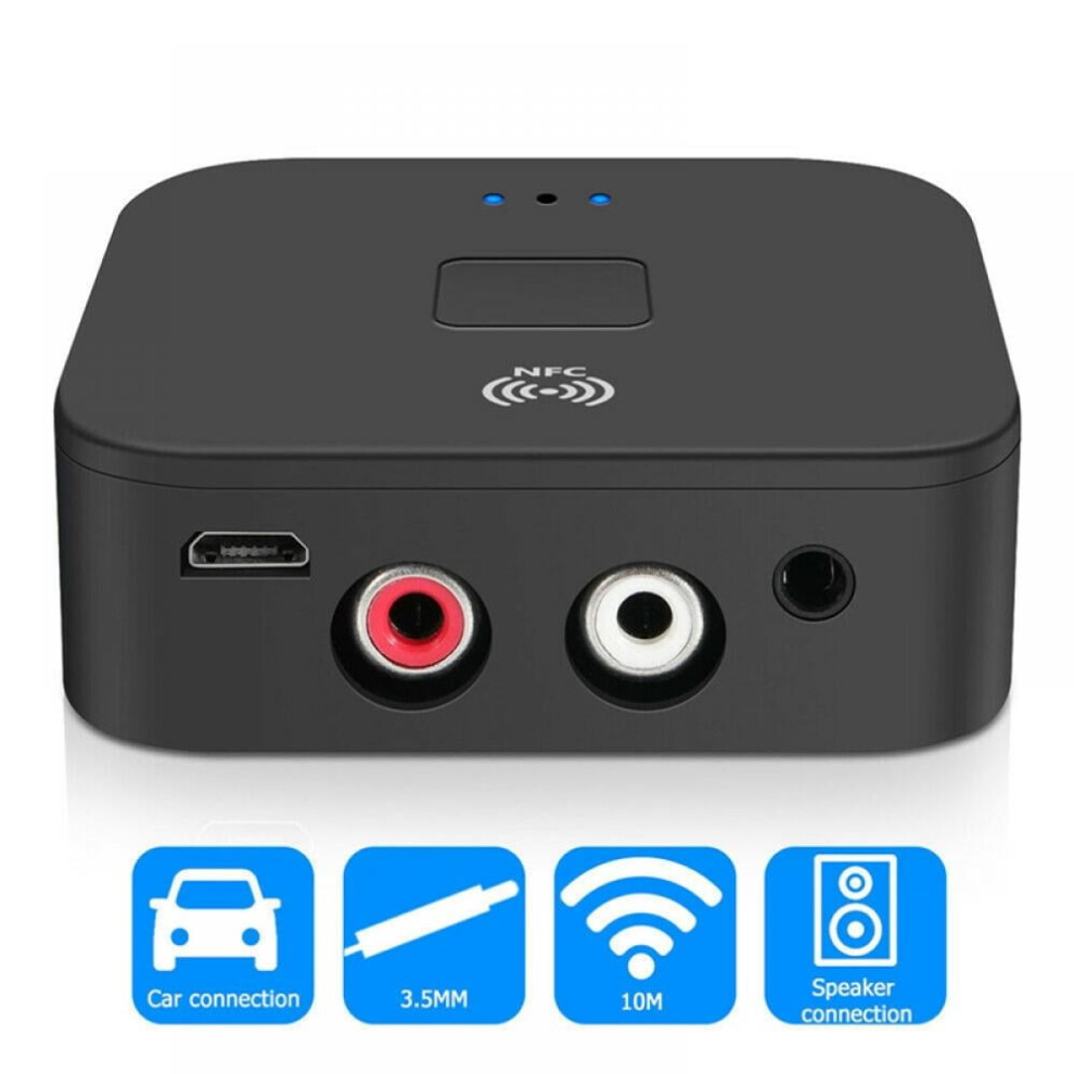 Nfc Bluetooth 5.0 Receiver 3.5Mm To 2 Rca Stereo Adapter 9107258532145