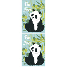 Carta da parati con panda per la camera da letto, 2 pezzi