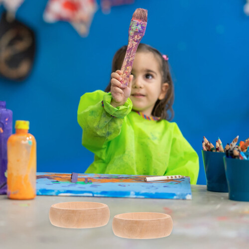 Set mit 2 unbehandelten Holzarmbändern für Kinder 1