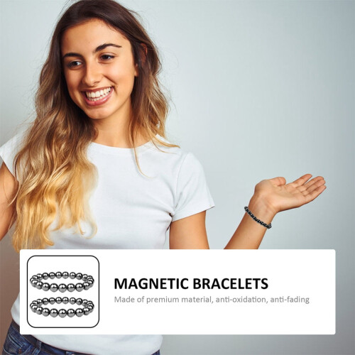 Bracciale magnetico in ematite per uomo e donna, 2 pezzi 1
