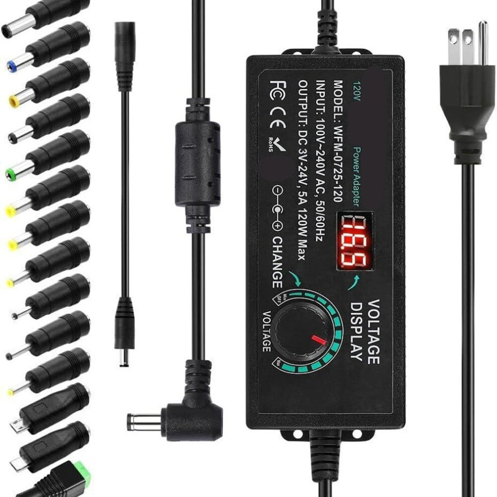 Mosiee Ac/Dc Voltage Adjustable Adapter Charger 9107258861924