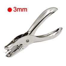 Metalen perforator met één gat, 3 mm en 6 mm, 8 vellen.
