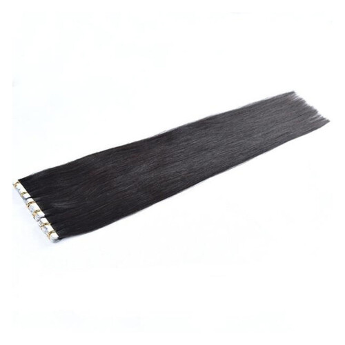 75 cm tape-in jomfruhår extensions i sort
