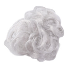 Moño de coleta sintética para mujer en color gris.
