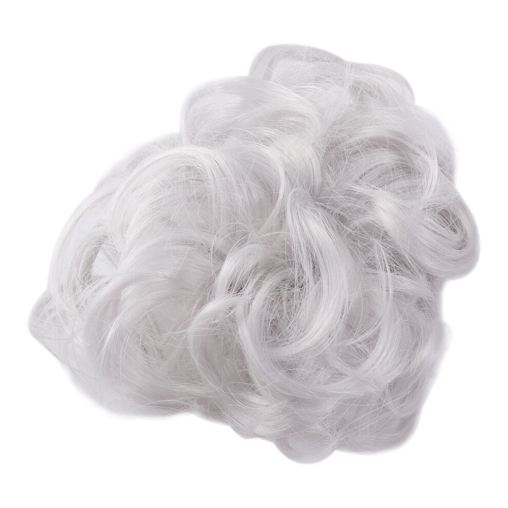 Women's synthetic ponytail hair extension bun in grey