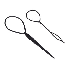 Aguja de plástico para trenzar a crochet para coletas y recogidos (2