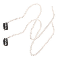 Cadenas para el cabello con diamantes de imitación y perlas para mujer (2 unidades)