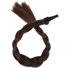 Peluca de extensión de cabello trenzada con coleta para mujer, alambre resistente al calor