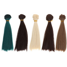 Extensiones de cabello sintético liso para muñecas BJD (5 piezas)