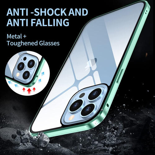 iPhone14Plus magnetisk glascover med kamera og anti-kiggeri 1