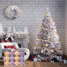 Kayannuo velvet flocked Christmas balls 12 pcs 2.4 inch