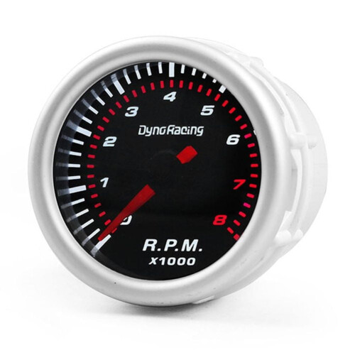 Μετρητής Ταχυμέτρου LED 52mm Μαύρη Πρόσοψη 0-8000RPM