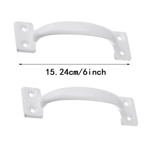 ZENMELE gate handle white 6 inch 2 pack 2