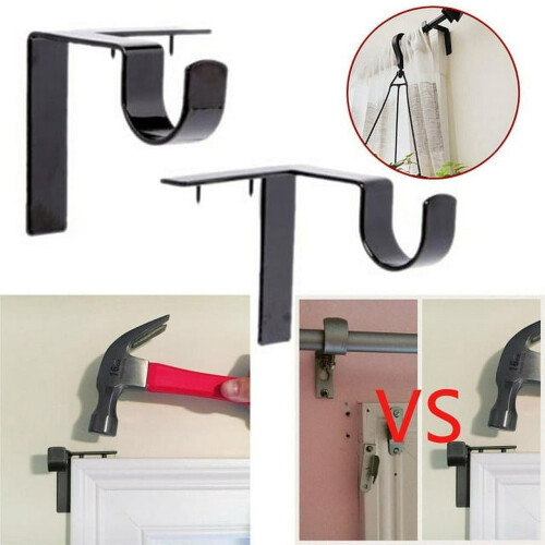 Curtain Rod Brackets Fast Fit No Drill 2-4 pcs 2