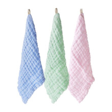 Lot de 3 petites serviettes pour le visage de bébé, mouchoirs absorbants pour enfants (vert, bleu, rose)