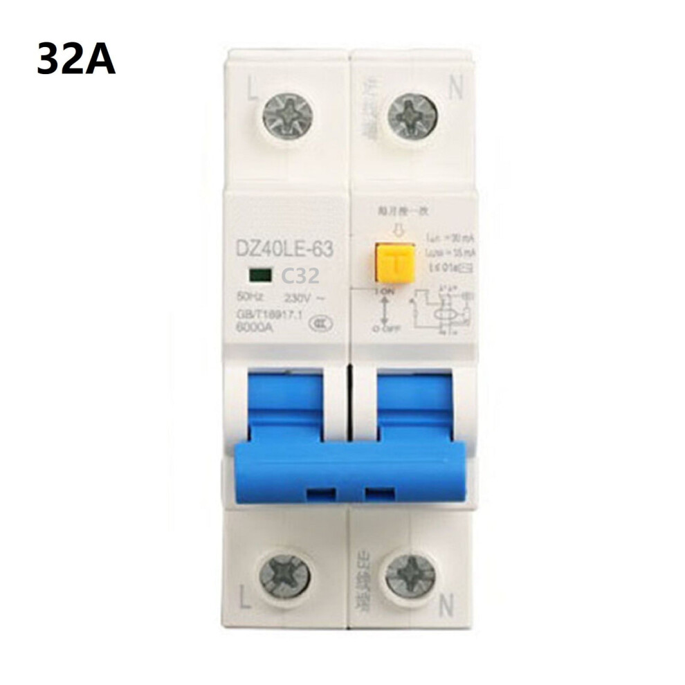 Mosiee Dz47le-63 2P Leakage Circuit Breaker 230V 9107258861030