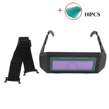 Gafas de soldadura con oscurecimiento automático alimentadas por energía solar, pantalla LCD, tonos 9-13