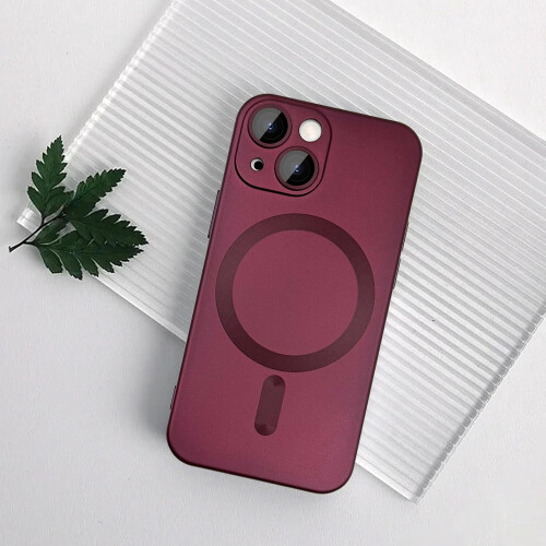 iPhone13Mini cover mat, blødt metallisk vinrødt 2