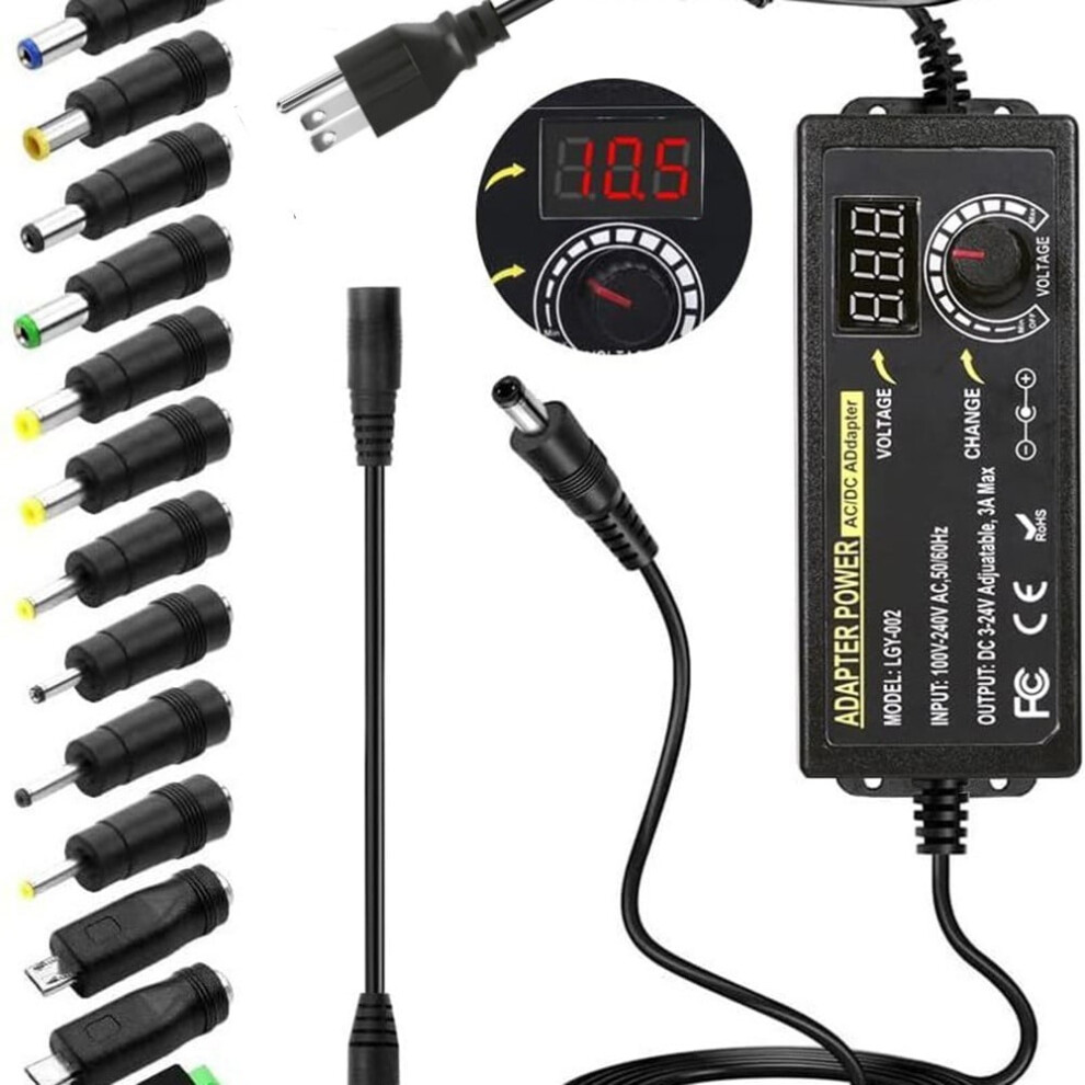 Mosiee Ac/Dc Adapter Charger With Adjustable Voltage 9107258861917