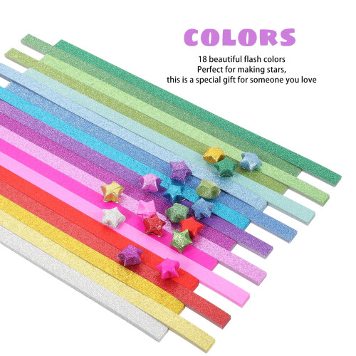Glitterstjerne Origami Papir Rosa 720 Ark 2