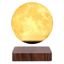 Luz Noturna Lunar Levitante com Rotação de 360, Lâmpada Lunar Flutuante Magnética com 3 Cores para Mesa de Escritório em Casa, Plugue Americano