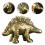 Dinosaurier-Statue aus Messing, Vintage, lebensechte Miniatur 6