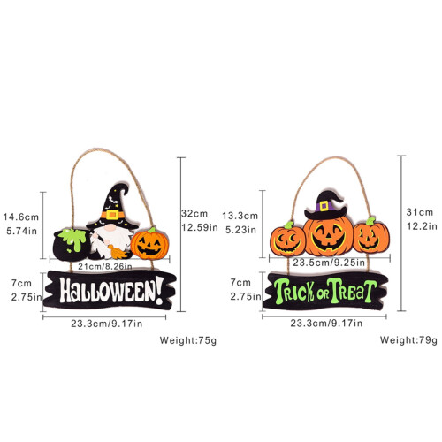 Halloween fa üdvözlőtábla törpékkel (2 db) 1