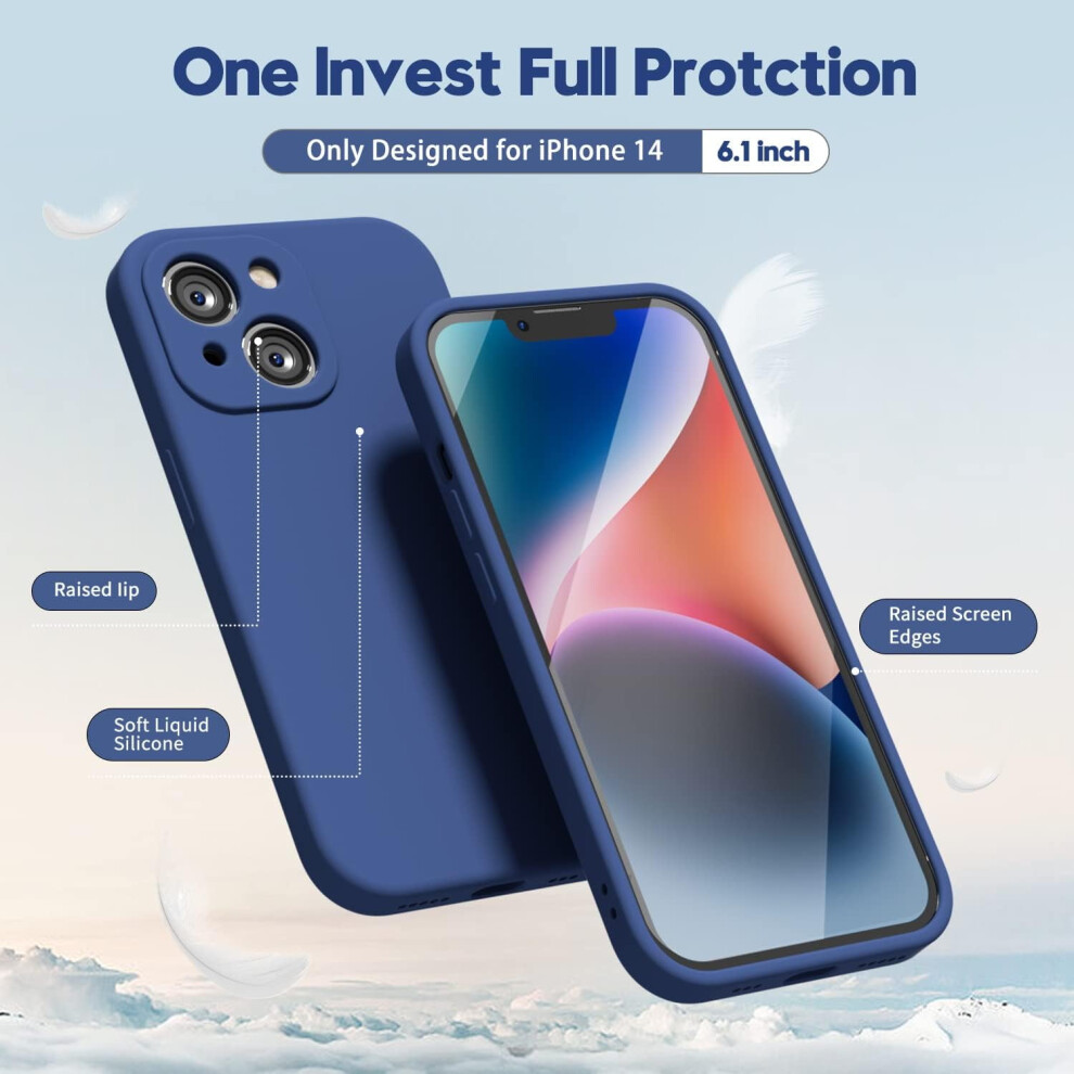 Iphone 14 Case Soft Silicone Camera Cover Navy Blue 301029572852