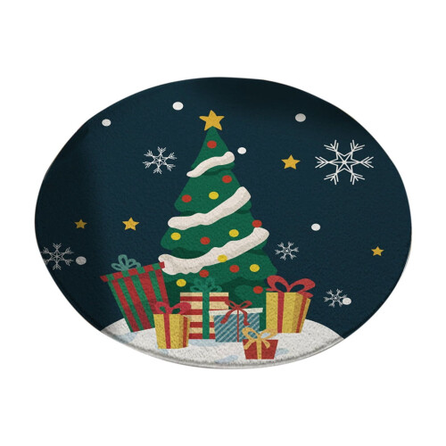 Christmas area rug round soft white 23 inch 1