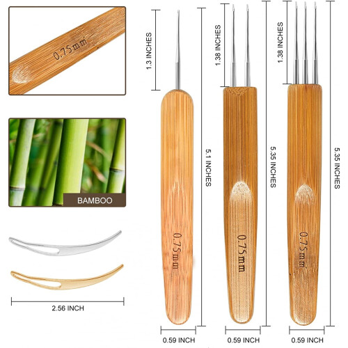 Dreadlock-Häkelnadel 0,5 mm, 1er-Set, 2 oder 3 Stück 1