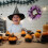 Halloween-krans sort kvist med glitterflagermus 43 cm 3