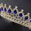 Eease bride crown necklace earring set blue 1 set 5