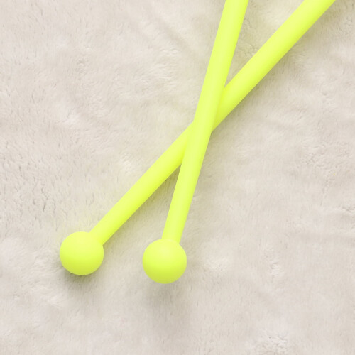 Yellow rhythmic gymnastics dance rods 2 pcs 2