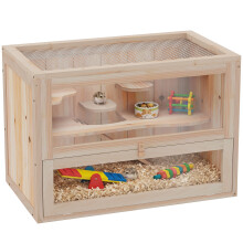 Jaula Madera para Hámster Marrón 60 x 35 x 42cm