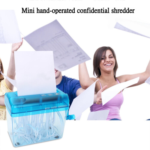 Manual Paper Shredder A6 Hand Crank 2-Sheet Capacity 2