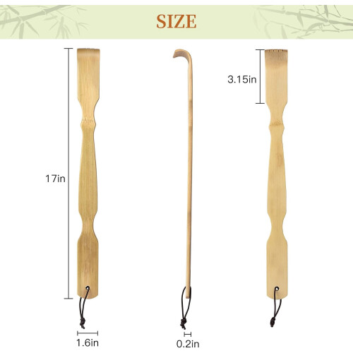 Coçador de costas de bambu natural, 43 cm (17 polegadas) 1