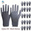 Black Polyester PU Work Safety Gloves EN388 12 Pairs 2
