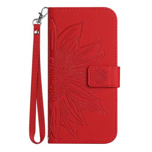 Slim Sunflower PU Läder Plånboksfodral till iPhone 13Röd 1