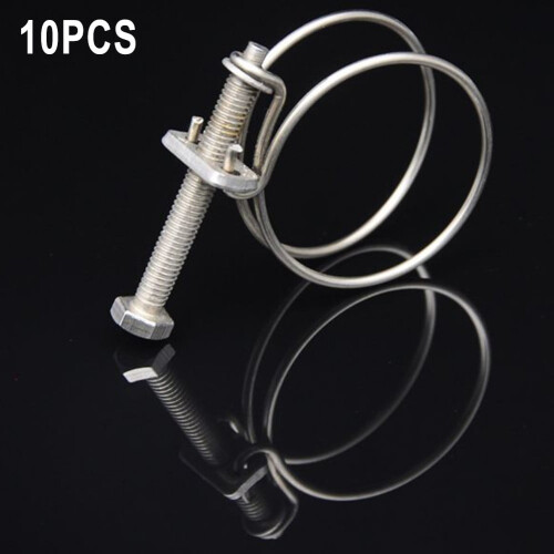 Stainless Steel Double Wire Hose Clips 10PCS
